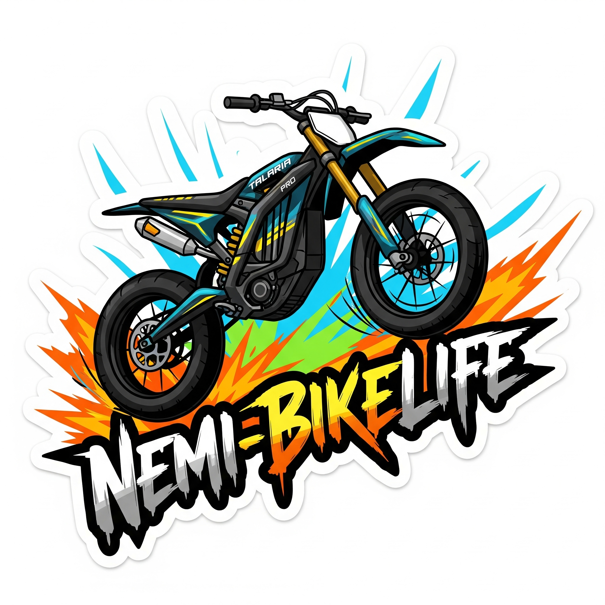 Nemi Bikelife sticker with flames