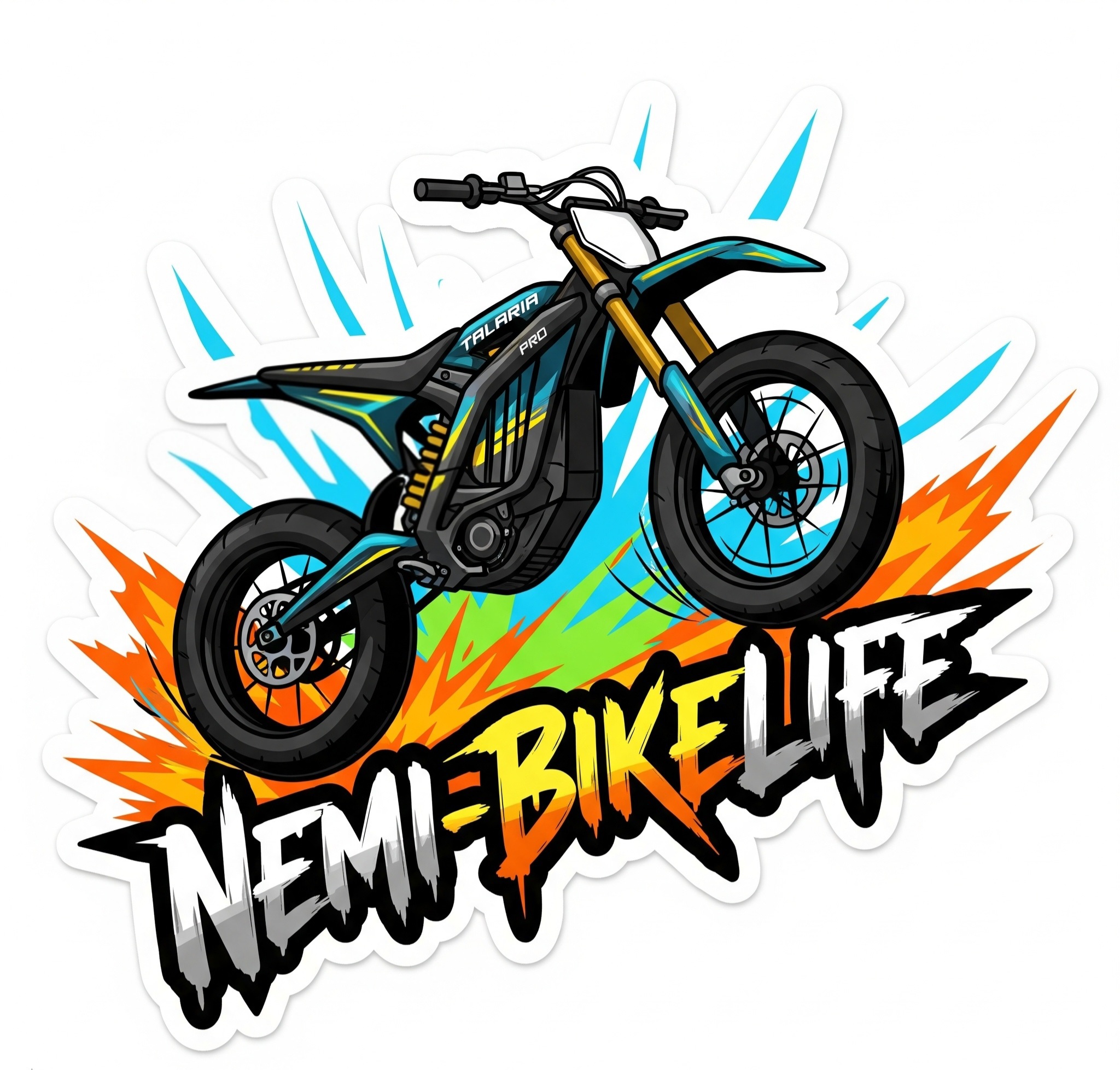 Nemi Bikelife sticker on concrete background